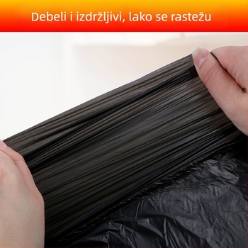 Biodegradibilna crna vrećica za otpad, 60×80 cm, debela, s ravnim otvorom