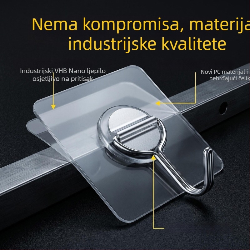 Prilagođeni PVC ljepiljivi kuk za zid, jednostruki zidni kuk, minimalistički dizajn, nosivost 5 kg