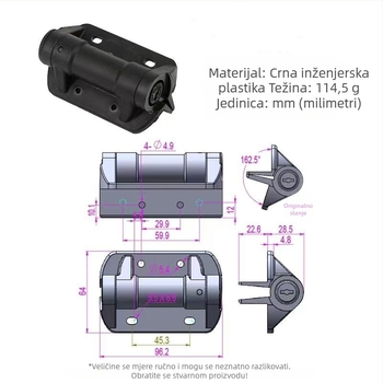 Prilagodljiva automatska šarka za aluminijski okvir vrata