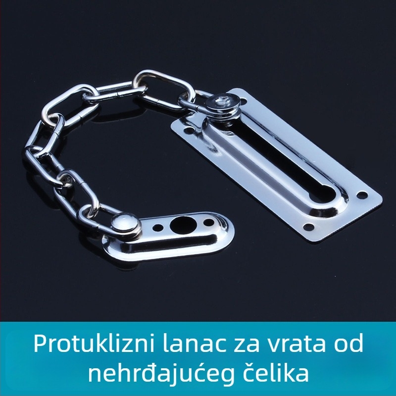 Nehrđajući čelični lanac za vrata s sigurnosnim zatvaračem, za kućnu i hotelsku upotrebu