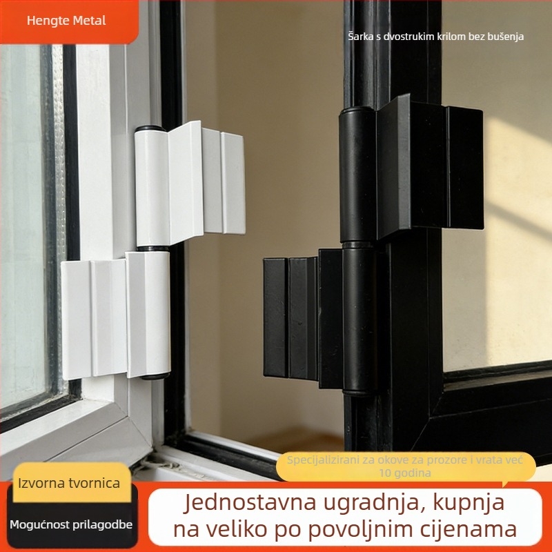 Aluminijska legura bez rupa, dvokrilni šarki za kupaonska vrata i prozore, termalno odvojeni šarki za kasetne prozore, kućni dodaci za vrata i prozore