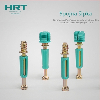 Huier Tai kućanski namještaj hardver 12 mm trostruko spojno za garderobu i ormar, hladno valjani čelik, ekscentrični kotačić, trostruko povezivanje