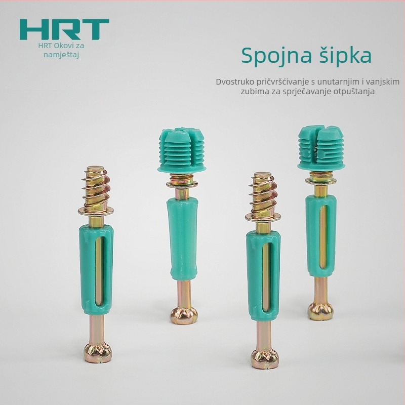 Huier Tai kućanski namještaj hardver 12 mm trostruko spojno za garderobu i ormar, hladno valjani čelik, ekscentrični kotačić, trostruko povezivanje