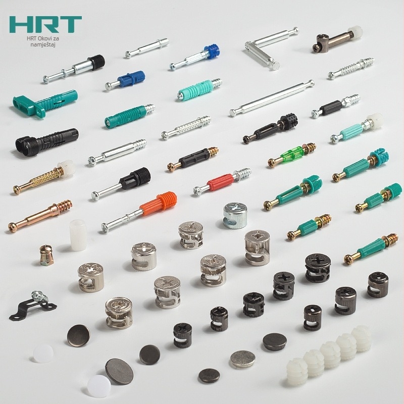 Huier Tai kućanski namještaj hardver 12 mm trostruko spojno za garderobu i ormar, hladno valjani čelik, ekscentrični kotačić, trostruko povezivanje