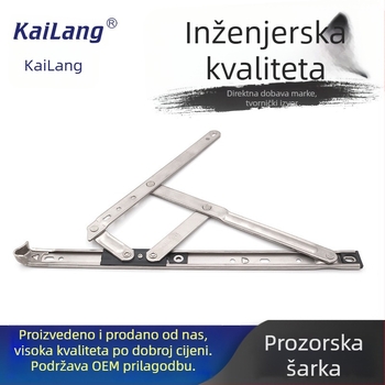 18-inčni nosač za prozor od nehrđajućeg čelika za klizni prozor, pet-link mehanizam, 3,0 mm šarke — KL-0015