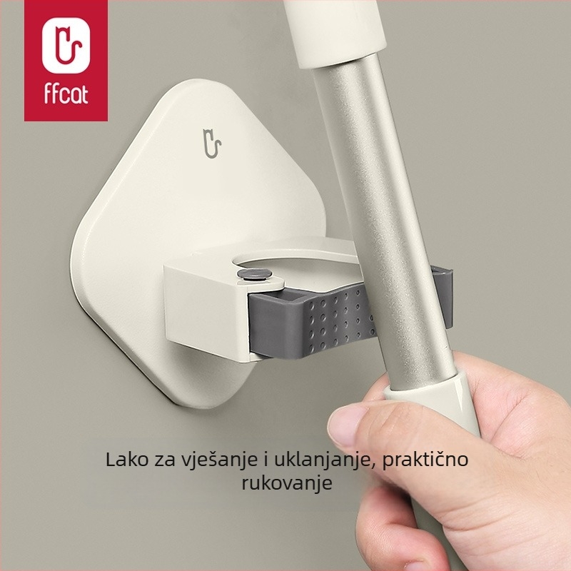 Držač za mop i metlu s ljepilom, zidni, plastični