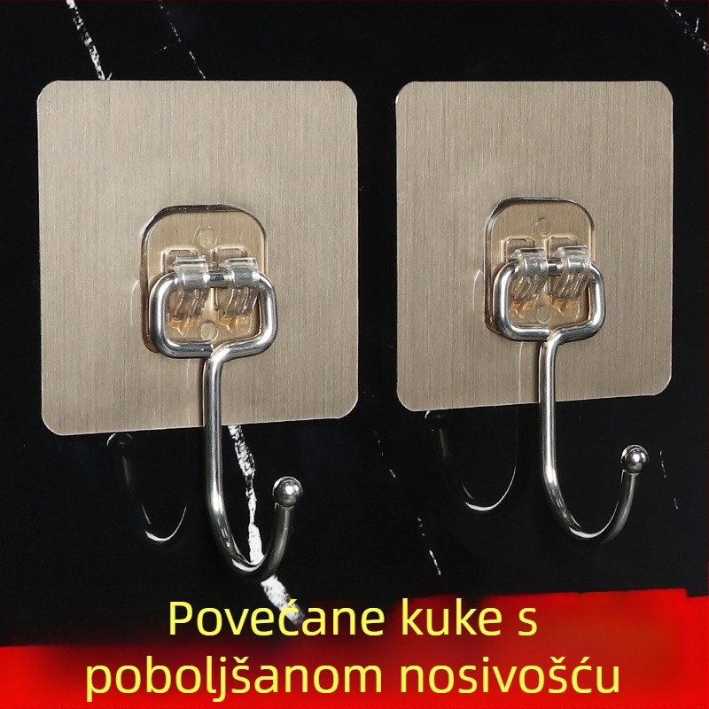 Snažna ljepljiva kuka za zid – prozirna, bez oštećenja površine, nosivost do 5 kg, montaža bez bušenja