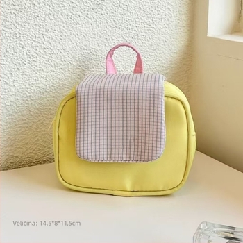 Najlon quilted torbica za skladištenje s kapom i kopčom, mnogostruki pretinci, velika zapremina – putni organizator za šminku
