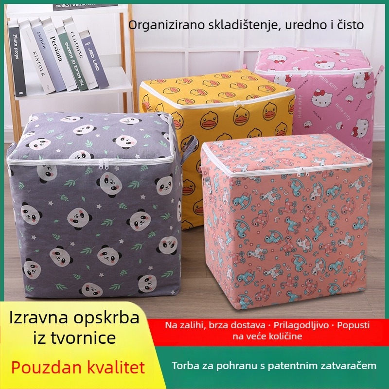 Kocka za skladištenje od netkanog materijala sa zatvaračem, za studentski dom, organizator deka i odjeće, otporna na vlagu, prilagodljiva