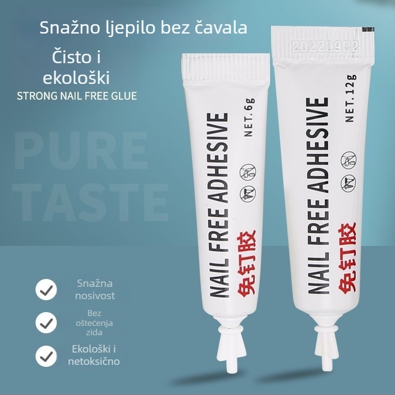 Nerđajući čelični kukica bez bušenja s jakim ljepilom za zid – za vješanje odjeće u dnevnoj sobi, kuhinji, domu