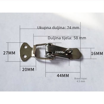 L106 Nehrđajući čelik - opružna kopča, teški hardverski zatvarač za prtljagu (oblik duckbill)