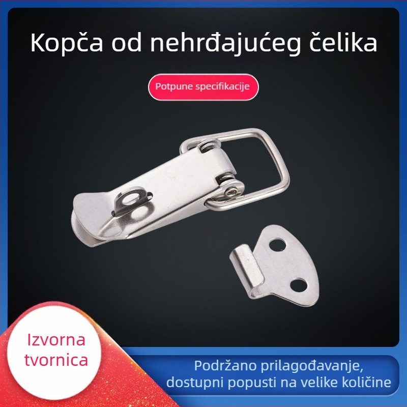 L106 Nehrđajući čelik - opružna kopča, teški hardverski zatvarač za prtljagu (oblik duckbill)