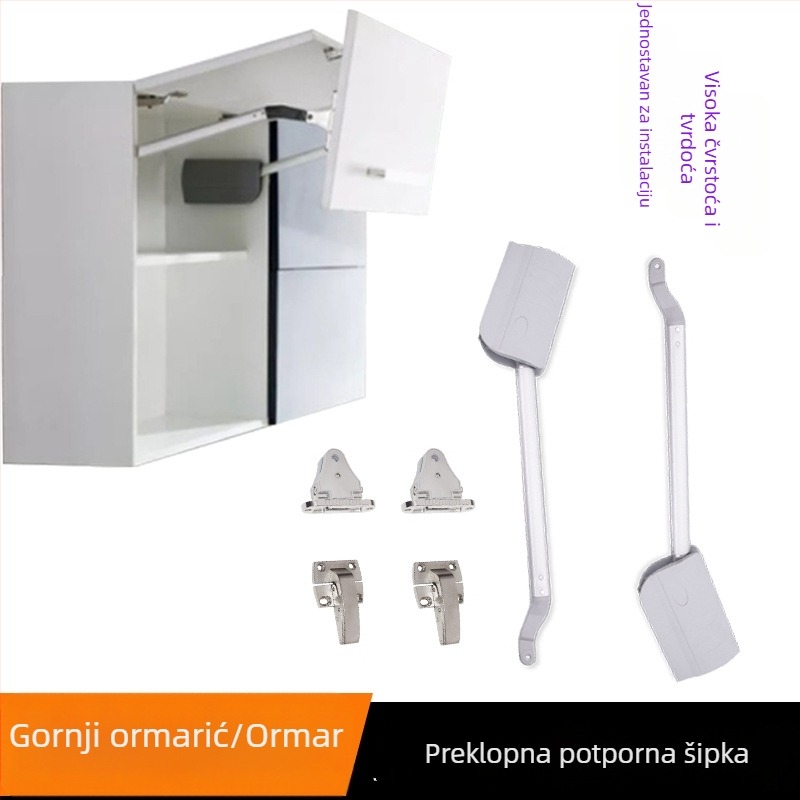 Nosač za sklopna vrata ormarića s plinskom oprugom, teleskopna nosna šipka