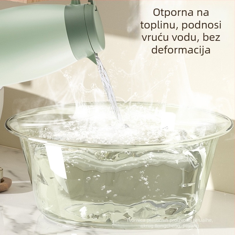 Prozirni debeli plastični veliki okrugli duboki umivaonik za pranje lica, dimenzije 40/35/32/29/23 cm