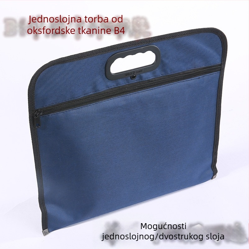 B4 veličina, jednodijelna Oxford tkanina, torba sa zatvaračem, prijenosna torbica za dokumente, mogućnost logotipa