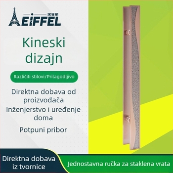 Ručka od nehrđajućeg čelika za staklena vrata s graviranim natpisom na čvrstom aluminijskom pločicu; ručka s motivom oblaka, kvadratni cijevni profil, površinska ugradnja
