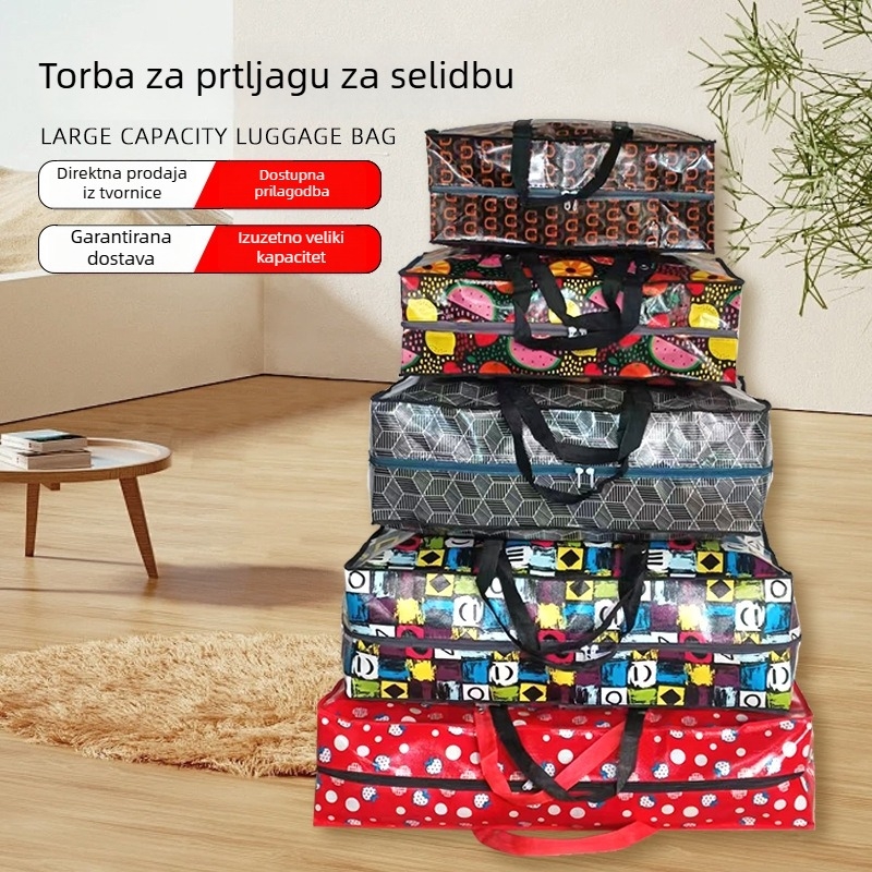 Putna torba od satenskog materijala s velikim kapacitetom, ručna drška