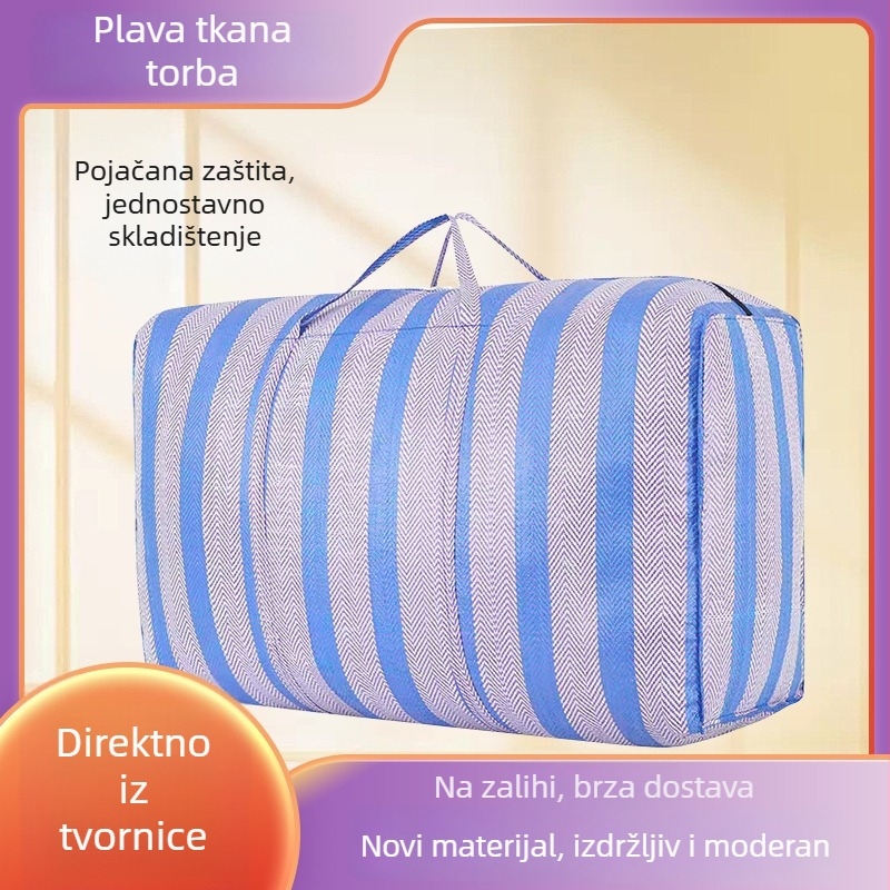 Najlon tkanina torba za preseljenje, velika kapaciteta prtljage, plavo-bijeli prugasti torba za pakiranje