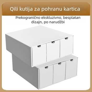 Kutija za kartice s ladicom za društvene igre, valoviti papir, sklopiva, 18 L kapaciteta, mala veličina