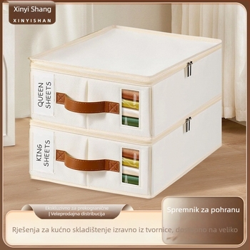 Sklopiva kutija za pohranu od tekstila s poklopcem, otporna na prašinu i prozirnim panelom za organizaciju ormara, dimenzije 38×32×11,5 cm, 5–10 l