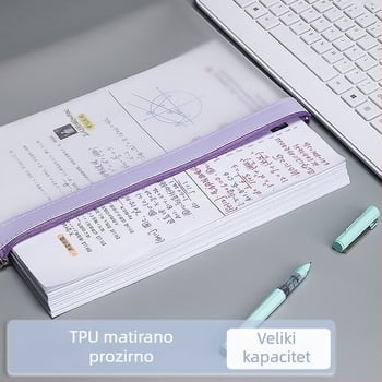 A4 TPU torba za dokumente s mat završnim slojem, vodootporna s zatvaračem, prozirna torbica za pohranu s prilagođenom tiskom