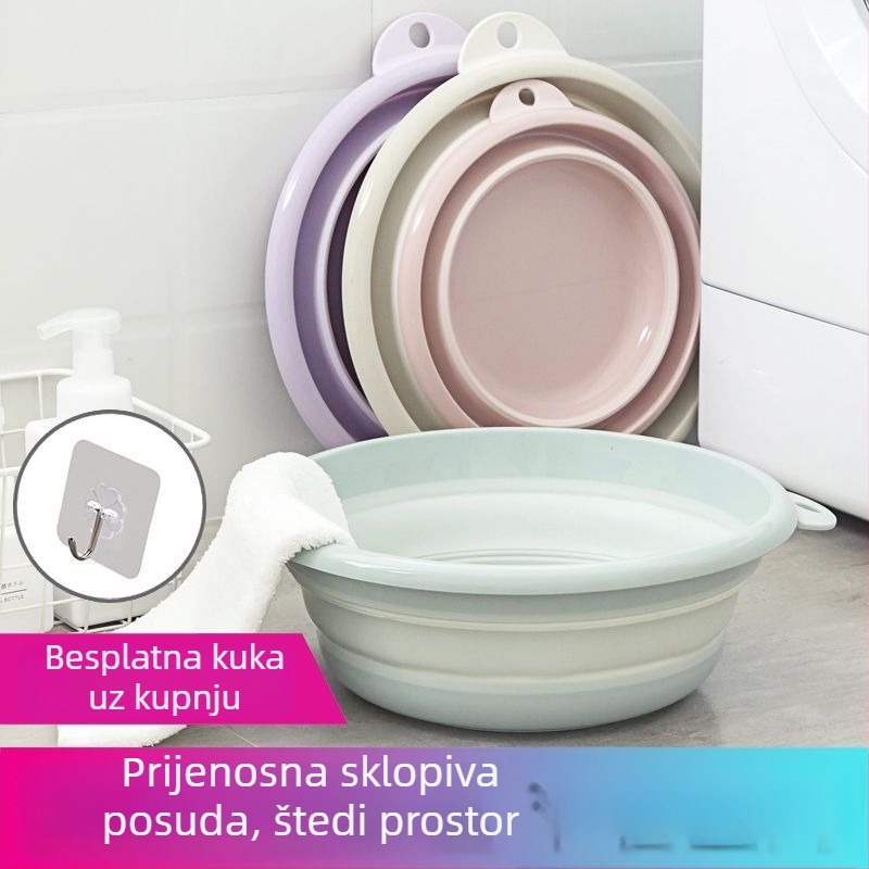 Sklopiva plastična umivaonica za studentske domove i kućnu upotrebu; praktična putna umivaonica za bebe; velika posuda za pranje lica, rublje i stopala.