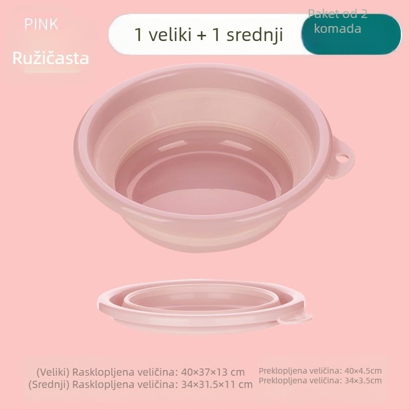Sklopiva plastična umivaonica za studentske domove i kućnu upotrebu; praktična putna umivaonica za bebe; velika posuda za pranje lica, rublje i stopala.