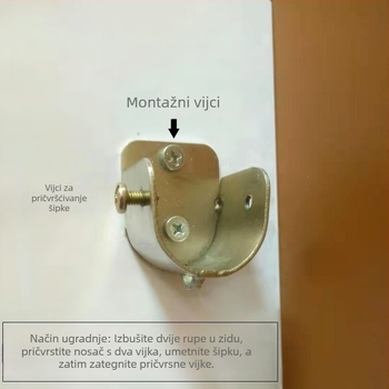 Gornji zidni držač zavjese, bočna baza za montažu, metalna flanša glava za garderobu ili rimski štap – univerzalni dodatak