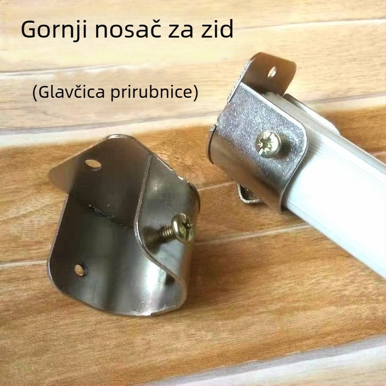 Gornji zidni držač zavjese, bočna baza za montažu, metalna flanša glava za garderobu ili rimski štap – univerzalni dodatak