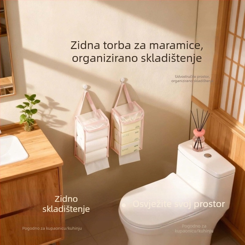 Zidna vrećica za maramice, vodootporan organizator kupaonice