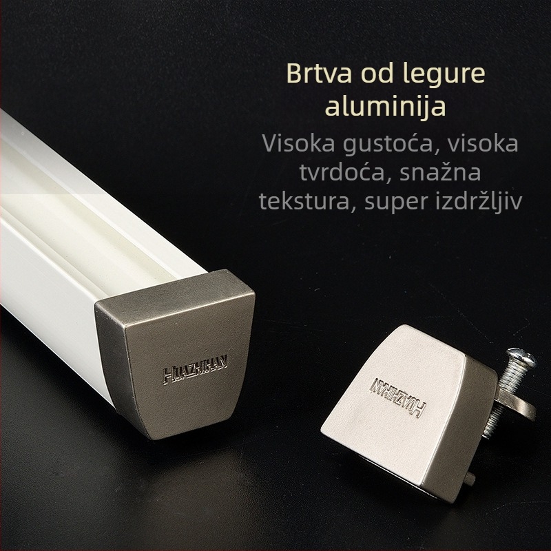 Aluminijski tračnik za zavjese s kolutićima, ojačan, bez propuštanja svjetla, za jednostruke i dvostruke tračnice, bočne gornje spojnice, zakrivljeni tračnik za zavjese, tih rad