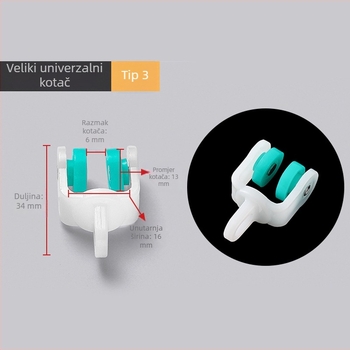 Teška klizna kolica za šinu zavjese s tihim pogonom