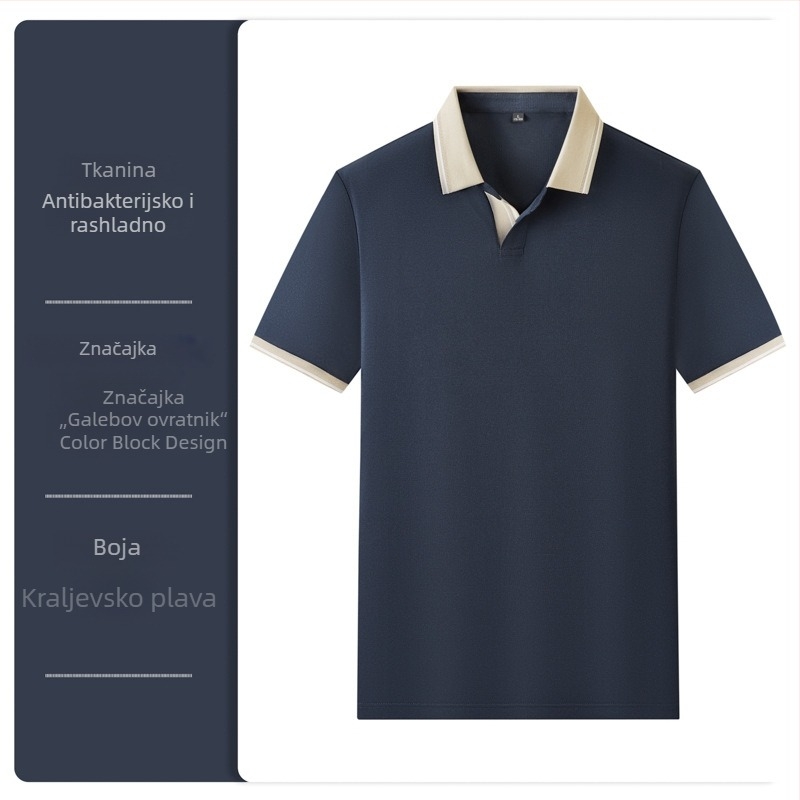 Hladna polo majica od svile mulberry s uredskim logotipom – dizajn korporativne kulture