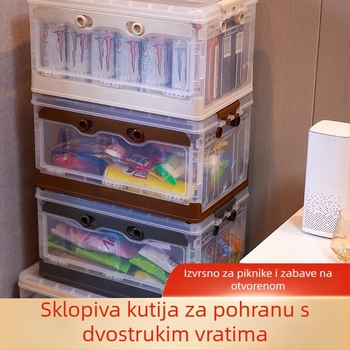 Sklopiva prozirna kutija za pohranu za kampiranje i dom – s prednjim otvaranjem, višestruki organizator