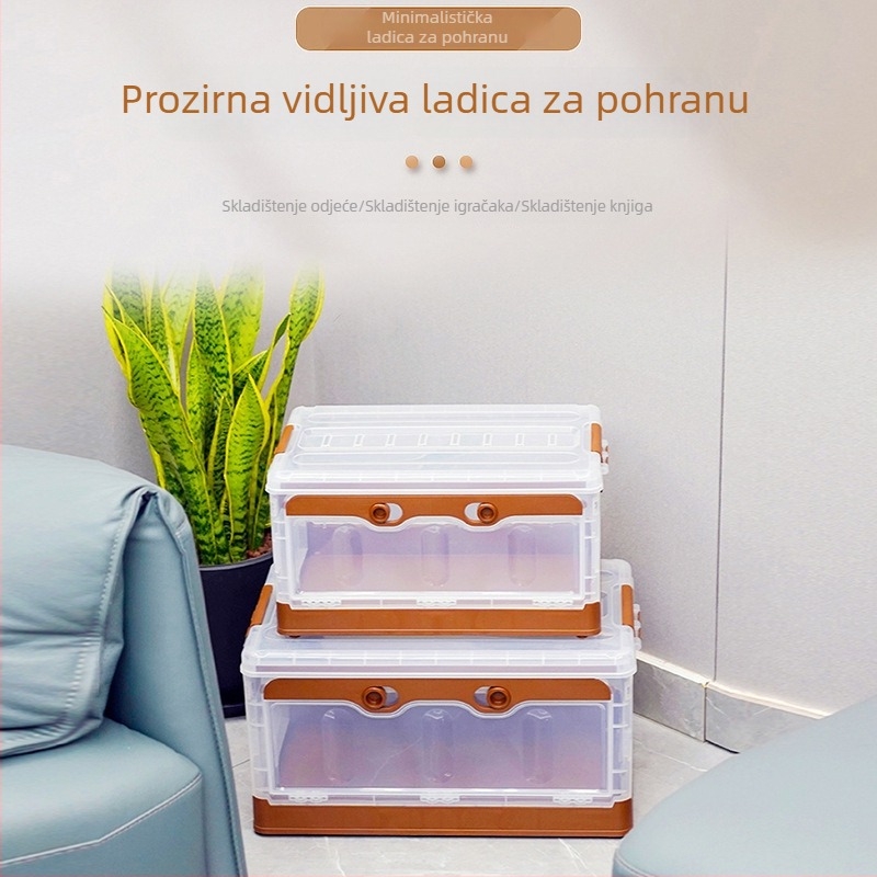 Sklopiva prozirna kutija za pohranu za kampiranje i dom – s prednjim otvaranjem, višestruki organizator