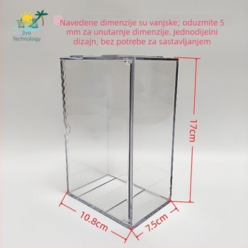 17 cm prozirna akrilna kutija za izlaganje s poklopcem za vinilne plišane lutke