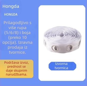 Prilagođena zavjesa traka od poliestera, perforirana tekstilna traka, zavjese dodaci s rimskim prstenom