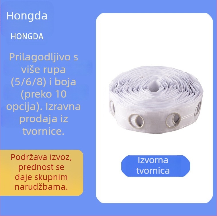 Prilagođena zavjesa traka od poliestera, perforirana tekstilna traka, zavjese dodaci s rimskim prstenom