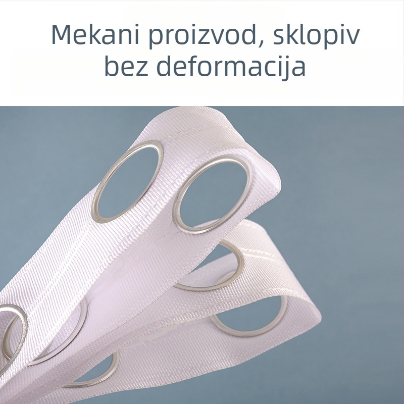 Prilagođena zavjesa traka od poliestera, perforirana tekstilna traka, zavjese dodaci s rimskim prstenom