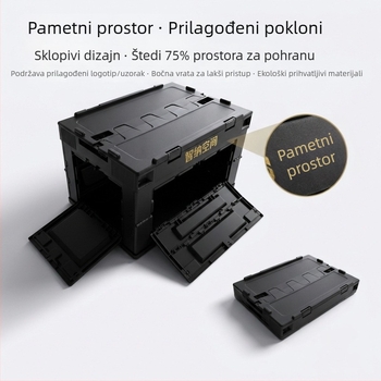 Sklopiva kutija za pohranu za kampiranje sa bočnim otvaranjem, prijenosna za automobil, mogućnost tiska logotipa