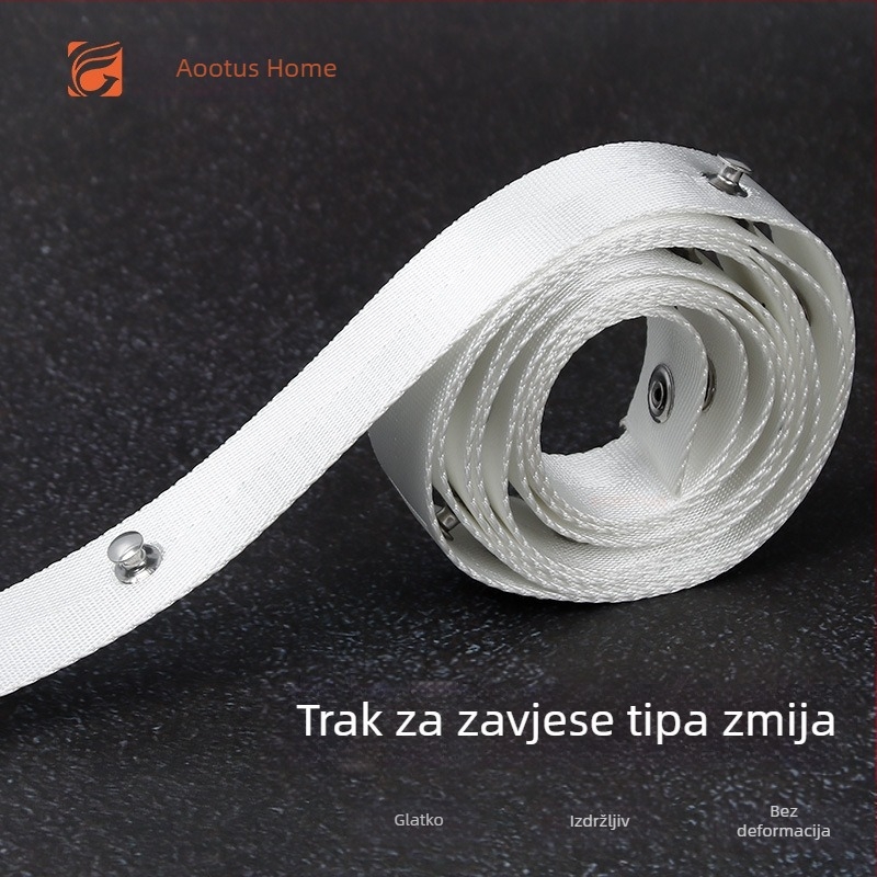 Zavjesna traka u obliku zmije, debela poliester traka, nylon mrežasta traka, čelični ekseri, mjedeni gumbi