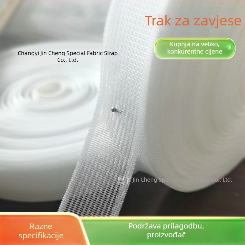 Traka od tkanine za zavjese s prozirnom najlonskom trakom, pribor, prozirna traka riblje kosti, prozorska mreža, perforirana torba, rubni pojas