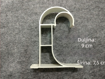 Produženi, ojačani gornji držač rimske šipke, aluminijska legura za zavjese šina i nosač s ukrasnom glavom
