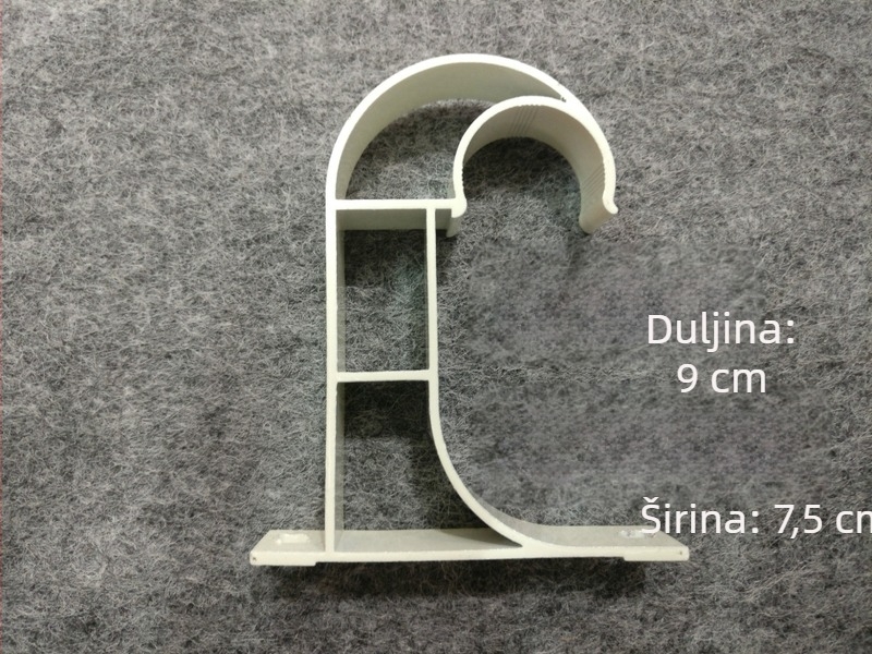 Produženi, ojačani gornji držač rimske šipke, aluminijska legura za zavjese šina i nosač s ukrasnom glavom