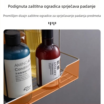 Nerđajući čelični dvostani stalak s podesivim policama, kuhinjska i kupaonska pohrana, zidni ili podni montaža, dimenzije 280x150x380 mm