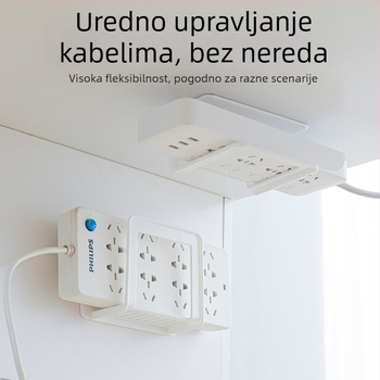 Minimalistički zidni organizator za ruter sa podignutim zaštitnim rubom, polica za set-top box i napajanje, višenamjenska kućna polica
