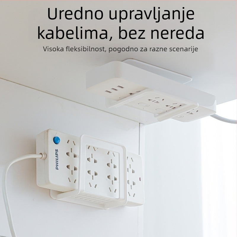 Minimalistički zidni organizator za ruter sa podignutim zaštitnim rubom, polica za set-top box i napajanje, višenamjenska kućna polica