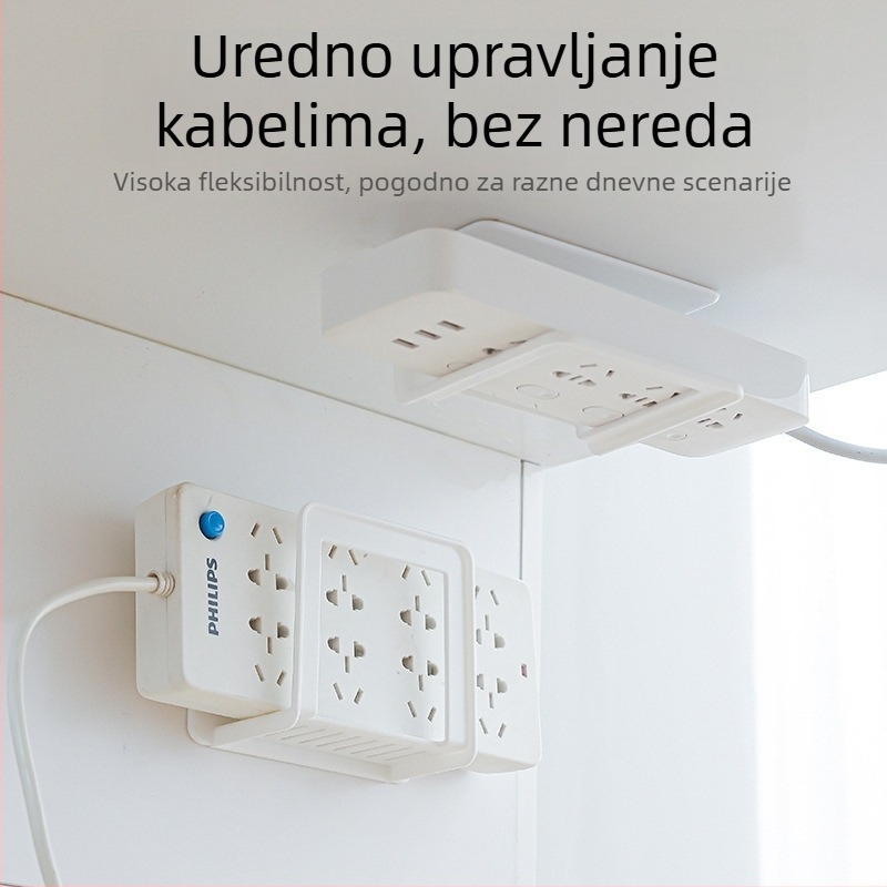 Zidna kutija za pohranu za ruter, bez bušenja, zidna polica za dnevni boravak, višestruki držač za set-top kutiju i modem