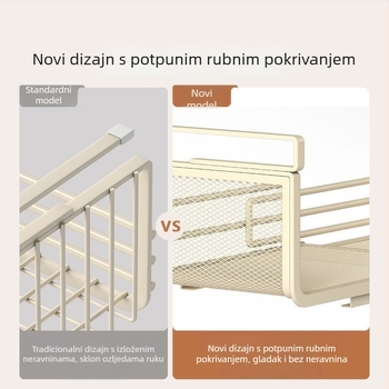 Proširivi visići kuhinjski organizator ispod ormarića, višeslojni stalak za začine s visećim košaricama