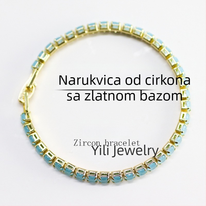 Plavi cirkon narukvica - unisex stil, originalni dizajn, savršen poklon